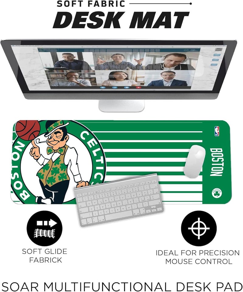 SOAR NBA Multifunctional Desk Mat for Desktop, (31.5"x12") - Ultra Soft Fabric with Non-Slip Rubber Backer - Water Resistant & Durable Nylon Stitching - Image 3